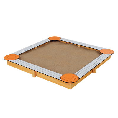 Sandkasten 3x3m, mit Sitzen, Simple