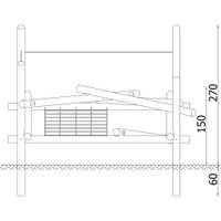 Robinio Balancierparcours mit Seilnetz, klein - 6826 Side view