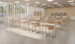 Lia Freischwingerstuhl, Kunststoffschale + Gestell warmgrau - Primary school classroom 05