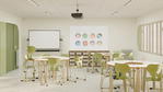 Lia Freischwingerstuhl, Kunststoffschale + Gestell warmgrau - Primary school classroom 08