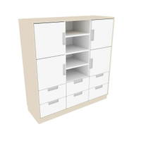 Schrank L mit 4 Türen und 6 Schubladen – Breite: 116 cm – weiß (Quadro 113/113W-180°) - SET6226 a 21