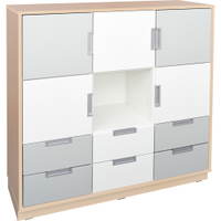 Schrank L mit 5 Türen und 6 Schubladen, B 116, weiß/grau (Quadro 114/114W-180°) - SET6228 a 19