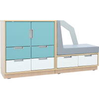Quadro – Schrankset Auto, Ahorn Jylland – pastelltürkis - SET6522PU a 24