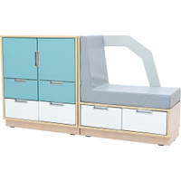 Quadro – Schrankset Auto, Ahorn Jylland – pastelltürkis - SET6522PU b 24