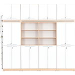 Regalwand mit Leiter, T 48, H 301, 4-reihig – Ahorn Jylland, Türen weiß (Grande 27) - ZEST5337 a 19