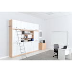 Regalwand mit Leiter, T 48, H 301, 4-reihig – Ahorn Jylland, Türen weiß (Grande 27) - ZEST5337 e 19