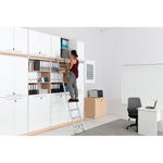 Regalwand mit Leiter, T 48, H 301, 4-reihig – Ahorn Jylland, Türen weiß (Grande 27) - ZEST5337 n 19