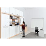 Regalwand mit Leiter, T 48, H 301, 4-reihig – Ahorn Jylland, Türen weiß (Grande 27) - ZEST5337 r 19