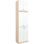 Regalwand, T 48, H 301, 1-reihig – Ahorn Jylland, Türen weiß (Grande 42) - ZEST5462 c 19