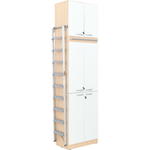 Regalwand, T 48, H 301, 1-reihig – Ahorn Jylland, Türen weiß (Grande 42) - ZEST5462 d 19