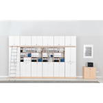 Regalwand, T 48, H 301, 1-reihig – Ahorn Jylland, Türen weiß (Grande 42) - ZEST5462 e 19