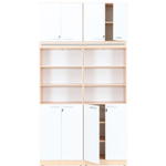 Regalwand, T 48, H 301, 2-reihig – Ahorn Jylland, Türen weiß (Grande 43) - ZEST5463 a 19