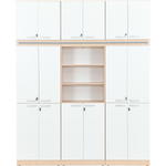 Regalwand, T 48, H 301, 3-reihig – Ahorn Jylland, Türen weiß (Grande 44) - ZEST5464 a 19