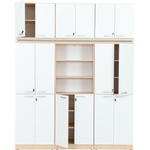 Regalwand, T 48, H 301, 3-reihig – Ahorn Jylland, Türen weiß (Grande 44) - ZEST5464 b 19