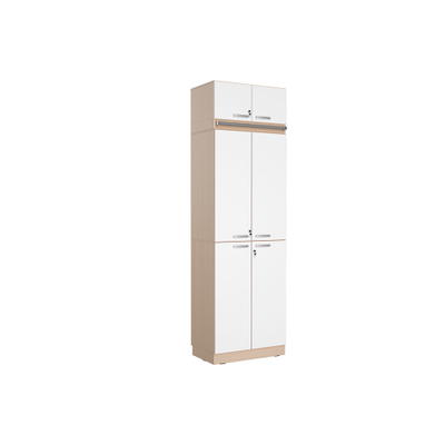 Regalwand, T 48, H 269, 1-reihig – Ahorn Jylland, Türen weiß (Grande 112)