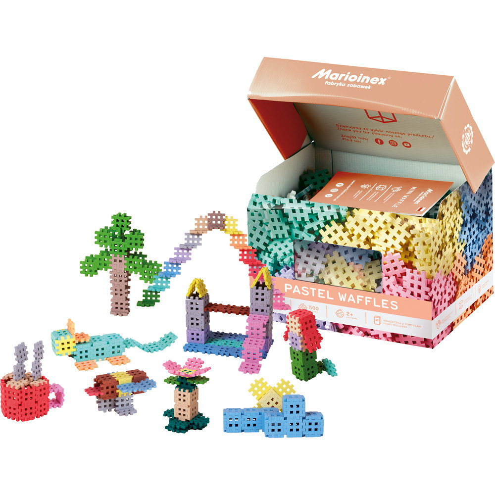 069050_a_20 Waffel-Bausteine Mini – Konstruktionen, pastell, 500 Teile - 069050 a 20