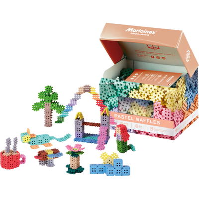 Waffel-Bausteine Mini – Konstruktionen, pastell, 500 Teile