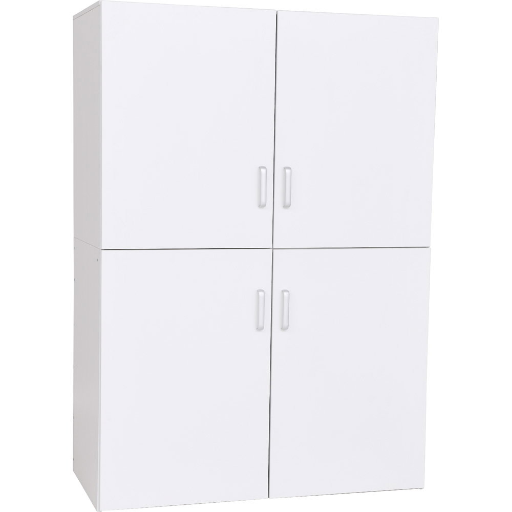 096629W_a_21 Schrank B für 15 Kindergartenbetten, weiß, mit Türen - 096629W a 21