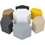 Schaumstoff-Sitzgruppe Loris 2 – Sechseck, grau - 098411PU b 22