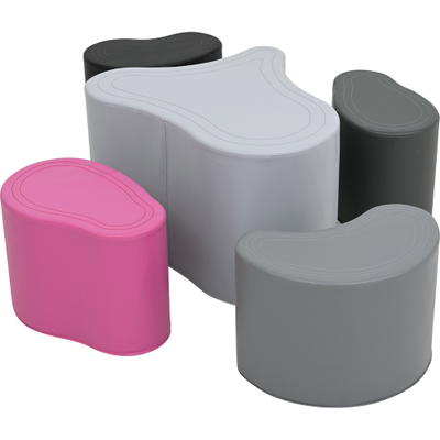 Schaumstoff-Sitzgruppe Loris 5 – Steine, magenta