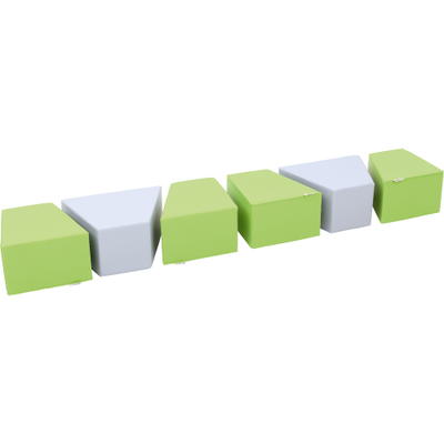 Schaumstoffsitze 6er-Set, Sitzhöhe 24 cm, grün/grau