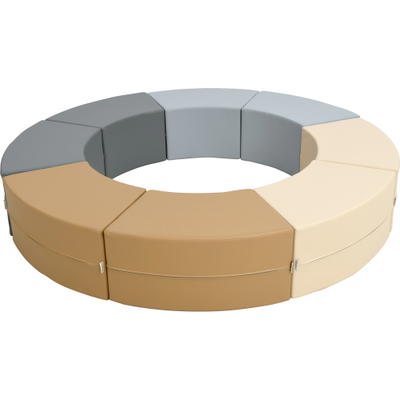 Achtelkreis-Sitze Paolo – Set 3 – grau-beige