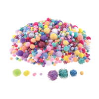 Pompons in Pastell, Farbmix - 300601 a 25