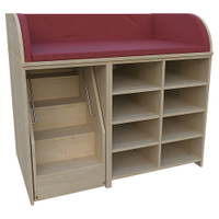 Wickelkommode mit ausfahrbarer Treppe, 3-seitige Aufkantung, offen, Mittelwand, 2 x 3 Einlegeböden - 5003 7125 221 L AH 1920x1920