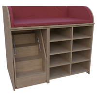 Wickelkommode mit ausfahrbarer Treppe, 3-seitige Aufkantung, offen, Mittelwand, 2 x 3 Einlegeböden – Bild 13
