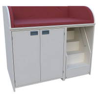 Wickelkommode mit ausfahrbarer Treppe, 3-seitige Aufkantung, mit Türen – Bild 8