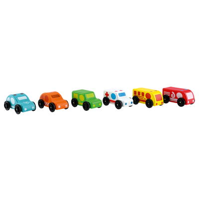 Mini-Autos aus Holz, 6 Stück