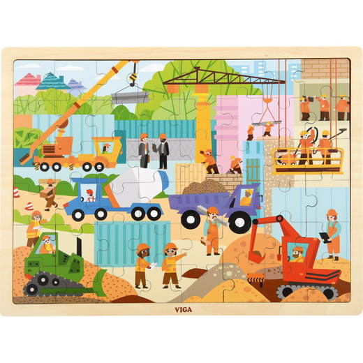 542091_a_21 Holzpuzzle Baustelle, 48 Teile - 542091 a 21