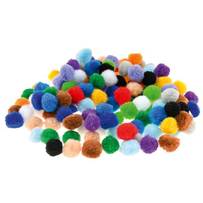 Pompons, 150 Stück, Farbenmix