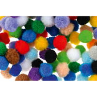 Pompons, 150 Stück, Farbenmix - 654123 b 25