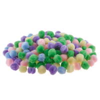 Pompons, 200 Stück, Farbenmix pastell - 654124 a 26