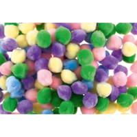 Pompons, 200 Stück, Farbenmix pastell - 654124 b 26