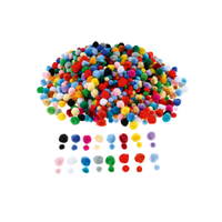 Pompons, 1200 Stück, Farbenmix - 654125 a 26