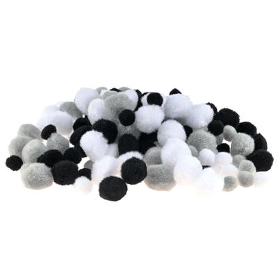 Pompons, 150 Stück, div. Farben