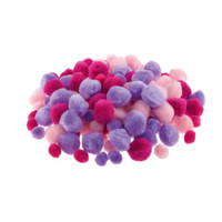 Pompons, 150 Stück, div. Farben - 654127 7 a 26