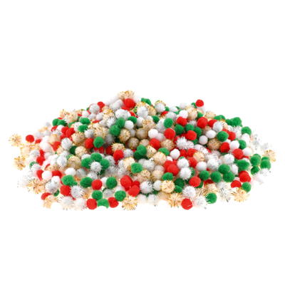 Pompons, 1000 Stück, Farbenmix