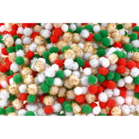 Pompons, 1000 Stück, Farbenmix - 654129 b 25