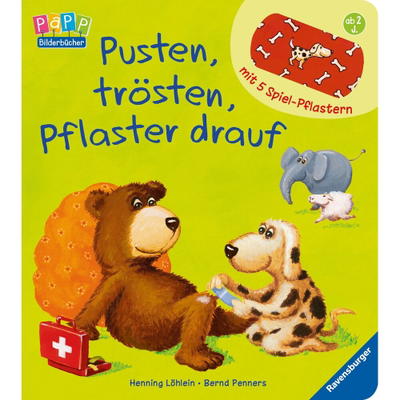 Bilderbuch, Pusten, trösten, Pflaster drauf