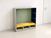 Rückzugsnische zum Sitzen mit Bilderleiste und Polster basic, 120 x 121 x 40 cm - KFNM120121040b NIL02 001 1448x1086