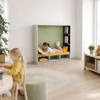 Rückzugsnische zum Sitzen mit Bilderleiste und Polster basic, 120 x 121 x 40 cm - KFNM120121040b NIL02 002 1254x1254
