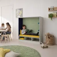 Rückzugsnische zum Sitzen mit Bilderleiste und Polster basic, 120 x 121 x 40 cm - KFNM120121040b NIL02 003 1254x1254