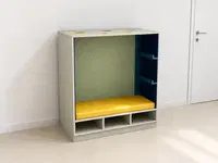 Rückzugsnische zum Sitzen mit Bilderleiste und Polster basic, 120 x 121 x 60 cm - KFNM120121060b NIL03 001 1408x1056