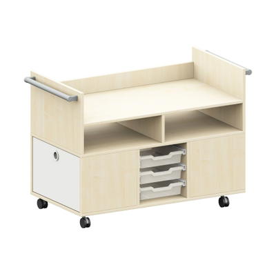 Servierwagen mit Müllauszügen, 112 x 84 x 60 cm