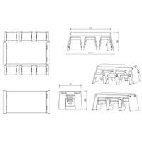Stapeltisch-Set Maro, 6 Plätze – Tisch und 6 Hocker - KTXN153059076b SET02 1566x972