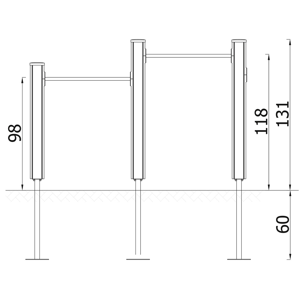 Doppelreck, Holzpfosten - 4203EZ Side View