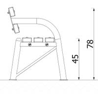 Sitzbank mit Stahlrohrgestell grün, mobil - 5007 Side view